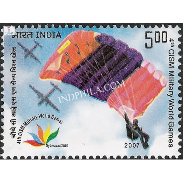 India 2007 4Th Cism Military World Games Patachute Mnh Single Stamp