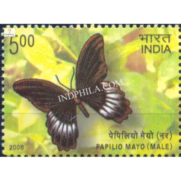 India 2008 Endemic Butter Flies of Andaman and Nicobar Islands Papilio Mayo Male Mnh Single Stamp