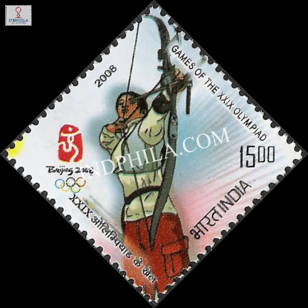 India 2008 Games of The XXIX Olympic Games Archery Mnh Single Stamp