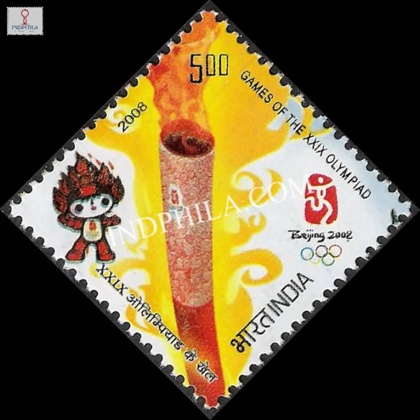 India 2008 Games of The XXIX Olympic Games Olympic Torch Mnh Single Stamp