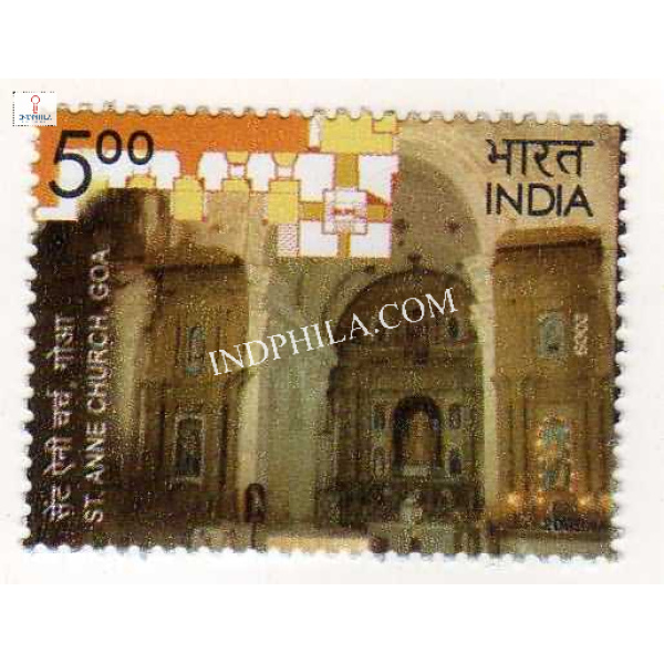 India 2009 Heritage Monuments Preservation By Intach St Anne Church Goa Mnh Single Stamp