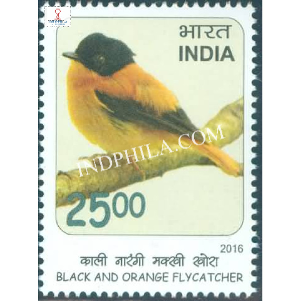 India 2016 Near Threatened Birds Orange Flycatcher Mnh Single Stamp