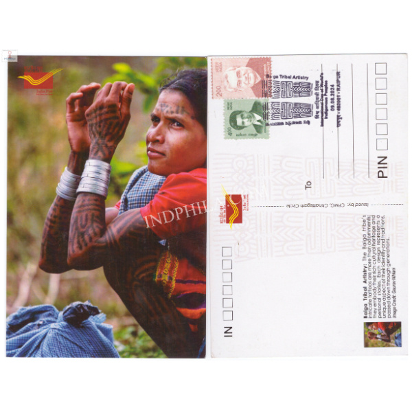 International Day of Worlds Indigenous People Baiga Tribal Artistry Cancelled Pichure Post Card