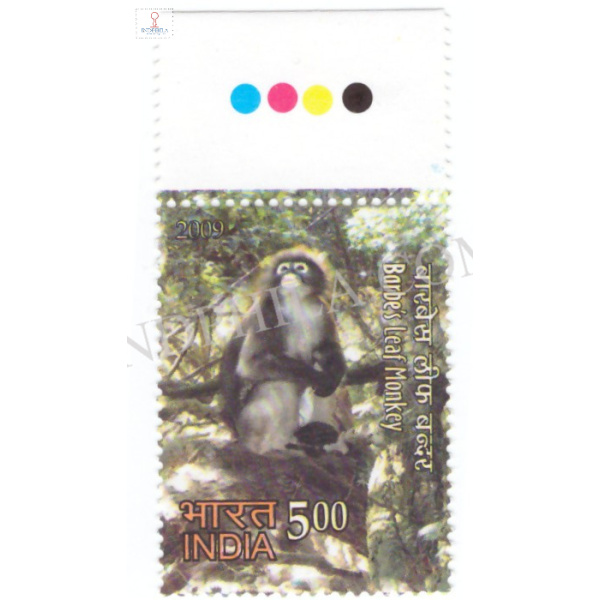 India 2009 Rare Fauna of The North East Barbes Leaf Monkey Mnh Single Traffic Light Stamp