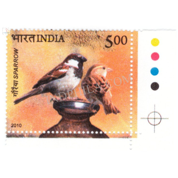 India 2010 Pigeon and Sparrow Sparrow Mnh Single Stamp