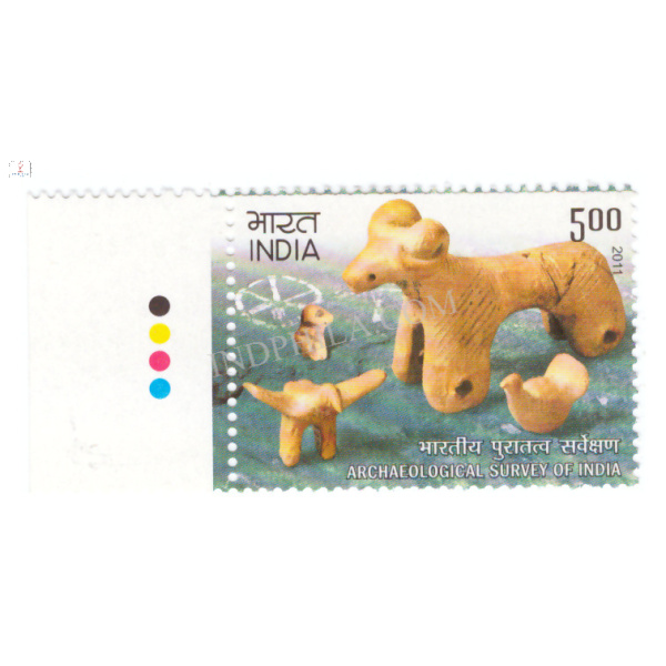India 2011 Archaeological Survey of India Animals Clay Models Mnh Single Traffic Light Stamp