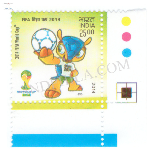 India 2014 2014 Fifa World Cup S1 Mnh Single Traffic Light Stamp