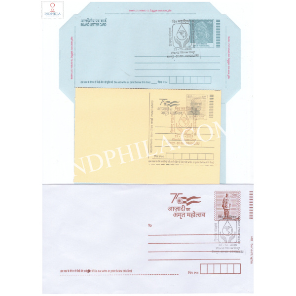 Special Cancellation of World Water Day on Postal Stationery Postcard Inland Letter and Envelope
