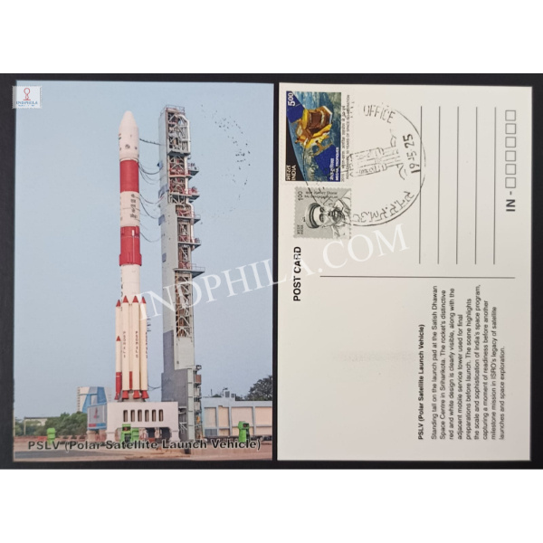 PSLV (Polar Satellite Launch Vehicle) Inaugural Day Permanent Pictorial Cancellation of Isro Private Picture Postcard 19-05-2025