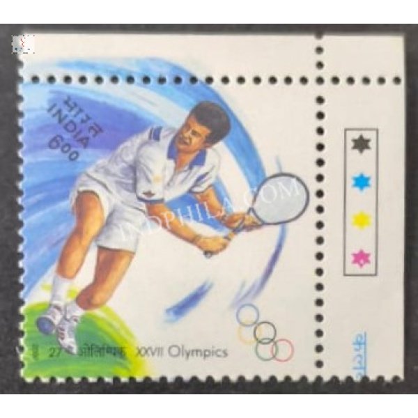 India 2000 XXVll Olympics Tennis Mnh Single Traffic Light Stamp